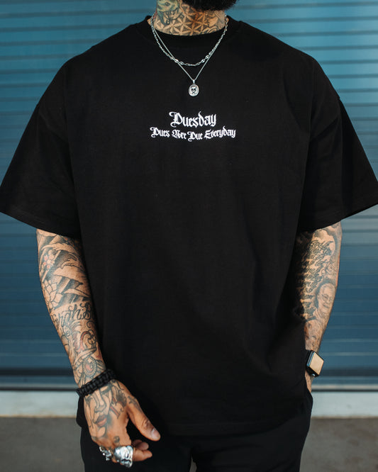 "The Vital Collection" Oversized Staple T in Black