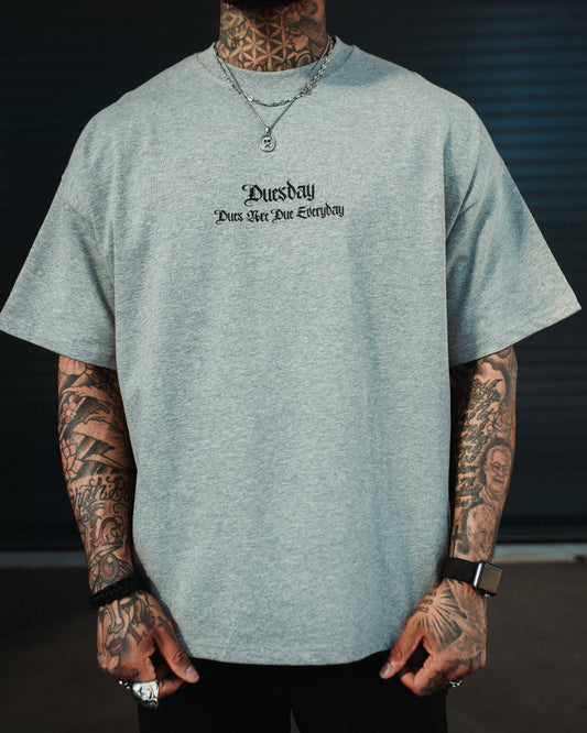 "The Vital Collection" Oversized  Staple T in Heather Grey